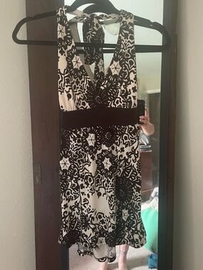 Brown and cream Floral Halter top